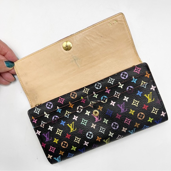 Louis Vuitton Takashi Murakami Black Multicolor Sarah Long Wallet Authentic 2007 - Picture 3 of 17